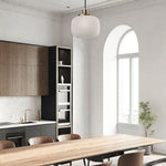 Load image into Gallery viewer, Pelviona Ribbed Glass Pendant Light – Modern Ceiling Fixture for Dining or Bedroom