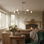 Load image into Gallery viewer, Mobilux Line Mid-Century Gold Sputnik Chandelier – Semi-Flush Geometric Brass Fixture