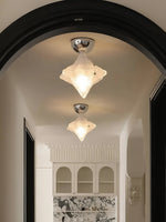 Load image into Gallery viewer, Art Deco Star Ceiling Lamp – Frosted Glass Fixture for Hallway & Entryway – Astris Ceres
