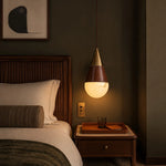 Bild in Gallery-Viewer laden, Vintage Leather Faux Marble Teardrop Pendant Light for Dining Rooms and Bedside