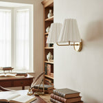 Load image into Gallery viewer, Ruffmeto Textured Pleated Fabric Modern Wall Light for Living Rooms