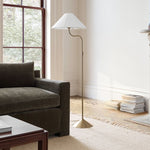 Load image into Gallery viewer, Fibura Linen Shade Adjustable Floor Lamp Soft Ambient Lighting for Hallway or Bedroom