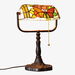 Load image into Gallery viewer, TF Tivanny Floral Stained Glass Desk Lamp - Vintage Table Light for Bedroom Study Living Room