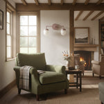 Cargar imagen en el visor de la Galería, Aplique de pared moderno de cristal opalino para tocador – Lámpara de pared de baño de cristal opalino