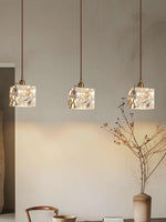Load image into Gallery viewer, Wabi-sabi Style Water-polished Translucent Stone Retro Pendant Lamp