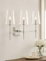 Load image into Gallery viewer, Derlina Clear Glass Sconce - Elegant Single To Triple Vanity Sconce