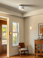 Load image into Gallery viewer, Cerova Porcelain Flush Mount Ceiling Light – Modern Low-Profile Fixture