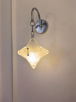 Load image into Gallery viewer, Art Deco Star Wall Sconce - Frosted Glass Light for Hallway - Astris Selene