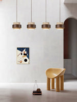 Load image into Gallery viewer, Travertine Wood Pendant Lamp - Modern Organic Hanging Light for Living Room