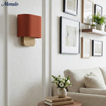 Load image into Gallery viewer, Nolvara Aleena Soft Fabric Luxe Metal Fabric Wall Sconce for Bedroom Reading Light