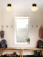 Load image into Gallery viewer, Art Deco UFO Milk Glass Fixed Ceiling Light