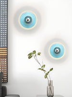 Cargar imagen en el visor de la Galería, Aplique de cristal acanalado: moderna lámpara de pared de disco para dormitorio