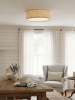 Load image into Gallery viewer, Dumora Drum Flush Mount Ceiling Light - Linen Shade Modern Elegance