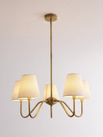 Load image into Gallery viewer, Vintage Brass Fabric Multi-Head Chandelier