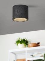Load image into Gallery viewer, Cylindrical Travertine Lamp - LED Wabi Sabi Ceiling Light for Modern Homes