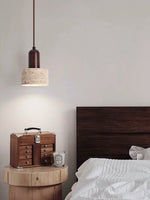 Load image into Gallery viewer, Travertine Japanese Wabi-sabi Style Bedside Pendant Lamp for Bedroom