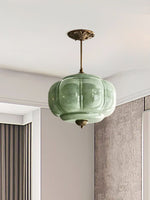 Load image into Gallery viewer, Vintage Milk Glass Semi Flush Mount Eloise Pendant Light