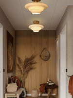 Load image into Gallery viewer, Art Deco Milk Glass Fixed Ceiling Light