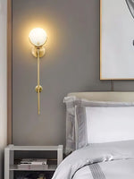 Cargar imagen en el visor de la Galería, Aplique de pared de alabastro Antoinett redondo, de estilo largo y ligero, de lujo