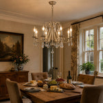 Charger l'image dans la visionneuse de galerie, Silver Crystal Candle Chandelier