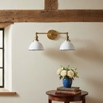 Load image into Gallery viewer, Conique Metal Vintage Dual Shade Wall Sconce – Farmhouse Style Lighting for Bathroom & Hallway