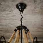 Cargar imagen en el visor de la Galería, Rustic farmhouse rope chandelier