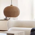 Charger l'image dans la visionneuse de galerie, Lampe à suspension vintage en rotin