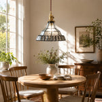 Bild in Gallery-Viewer laden, Vintage Stained Glass Pendant Light 9