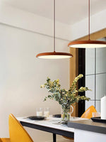 Load image into Gallery viewer, Macaron Pendant Light – Slim Metal Saucer Fixture