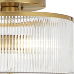 Load image into Gallery viewer, Rivora Vintage Ribbed-Glass Drum Flush Ceiling Light for Living Room