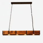 Bild in Gallery-Viewer laden, Rustic Wood Bar Pendant Light with Spotlights