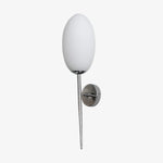 Cargar imagen en el visor de la Galería, Milk glass wall sconce with slim chrome rod