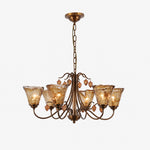 Bild in Gallery-Viewer laden, Upward Amber Tulip Glass Metal Chandelier