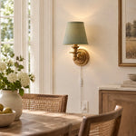 Charger l'image dans la visionneuse de galerie, Rowan No-Wire Flat Drum Shade Wall Sconce – Plug-In Fabric Wall Light