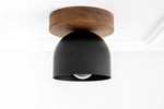 Load image into Gallery viewer, Metio Dome Scandinavian Oak Flush Mount Ceiling Light – Modern Minimalist Design for Living Room & Bedroom