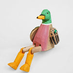 Cargar imagen en el visor de la Galería, Hand-carved wooden green head duck ornament
