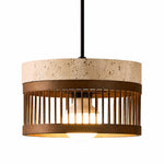 Bild in Gallery-Viewer laden, Vintage Travertine Metal Pendant Lamp for Dining Room