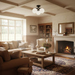 Load image into Gallery viewer, Glorica Glass Mid-Century Modern Globe Ceiling Light – Elegant Metal Semi-Flush Mount Lamp for Dining Rooms and Living Spaces