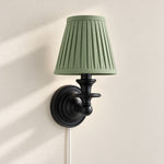 Bild in Gallery-Viewer laden, Rowan No-Wire Pleated Drum Shade Wall Sconce – Plug-In Fabric Wall Light