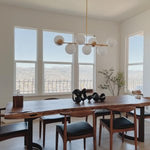 Cargar imagen en el visor de la Galería, Lámpara de araña esférica escultórica Alessora — Lámpara colgante de inspiración retro para vestíbulos y cocinas