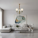 Charger l'image dans la visionneuse de galerie, Lustre sphérique en pierre de luxe moderne Radiara, design sculptural en couches pour salon et hall d'entrée