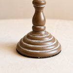 Load image into Gallery viewer, Distressed brown metal base close detail on vintage table lamp