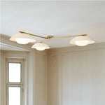 Load image into Gallery viewer, Elorina 3 Arm Rod Ceiling Light - Metal Flush Mount with Glass Shade