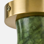 Cargar imagen en el visor de la Galería, Brushed brass ceiling plate and jade shade connection