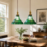 Bild in Gallery-Viewer laden, Vintage Tiffany Stained Glass Pendant Light for Living Room