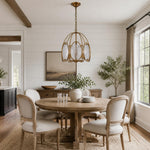 Bild in Gallery-Viewer laden, Oval Cage Textured Glass Chandelier