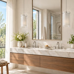 Charger l'image dans la visionneuse de galerie, Modern Double Glass Pendant Light With Chrome Finish