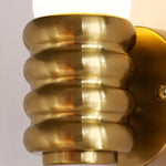 Load image into Gallery viewer, Close detail of brass ribbed metal shade
