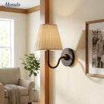Load image into Gallery viewer, Luvora Fabric Shade Wall Sconce with Drum Shade - Classic Pleated Sconce Light