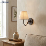 Load image into Gallery viewer, Luvora Fabric Shade Wall Sconce with Drum Shade - Classic Pleated Sconce Light